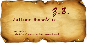 Zoltner Borbás névjegykártya